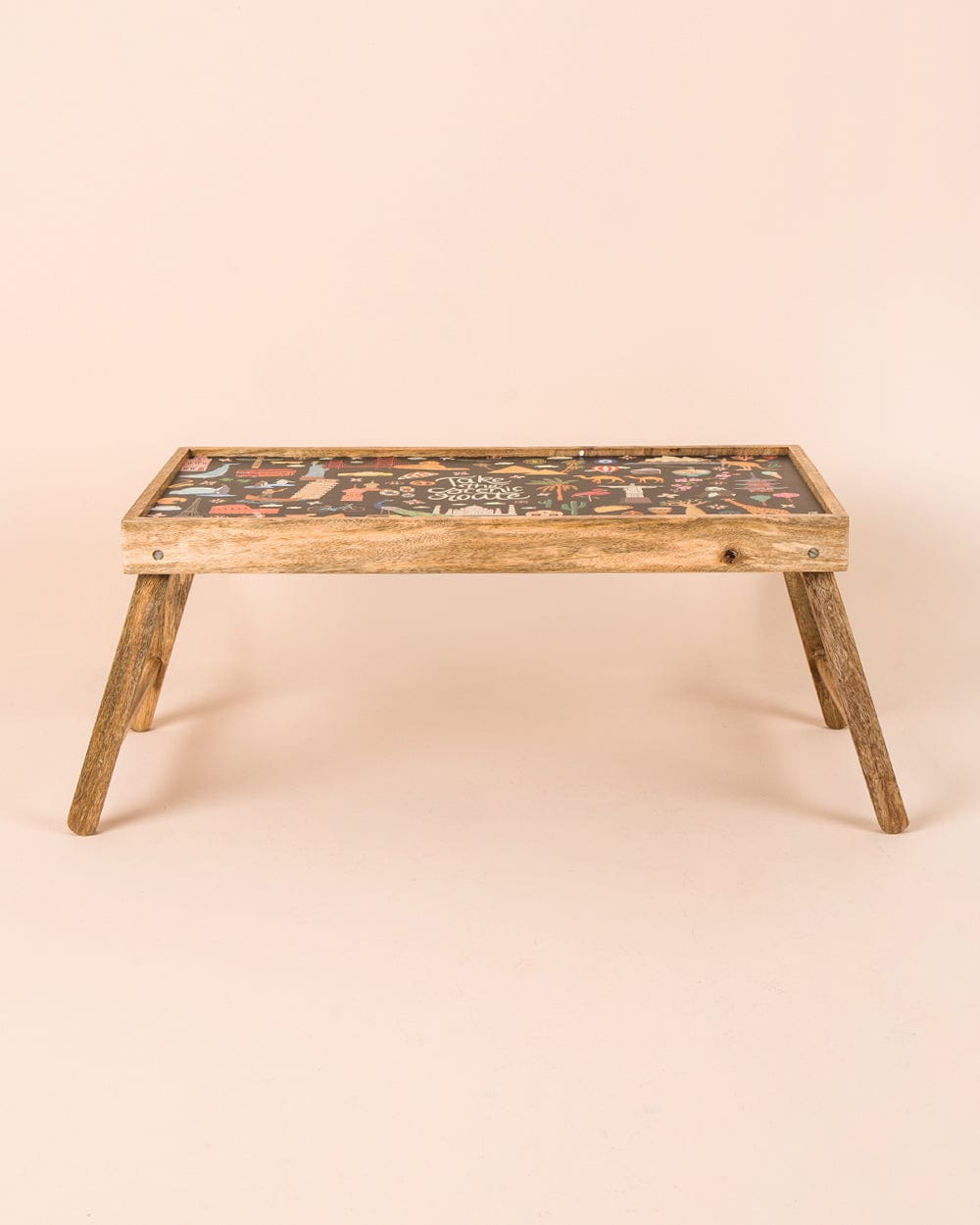 Take the Scenic Route Black Foldable Breakfast Tray