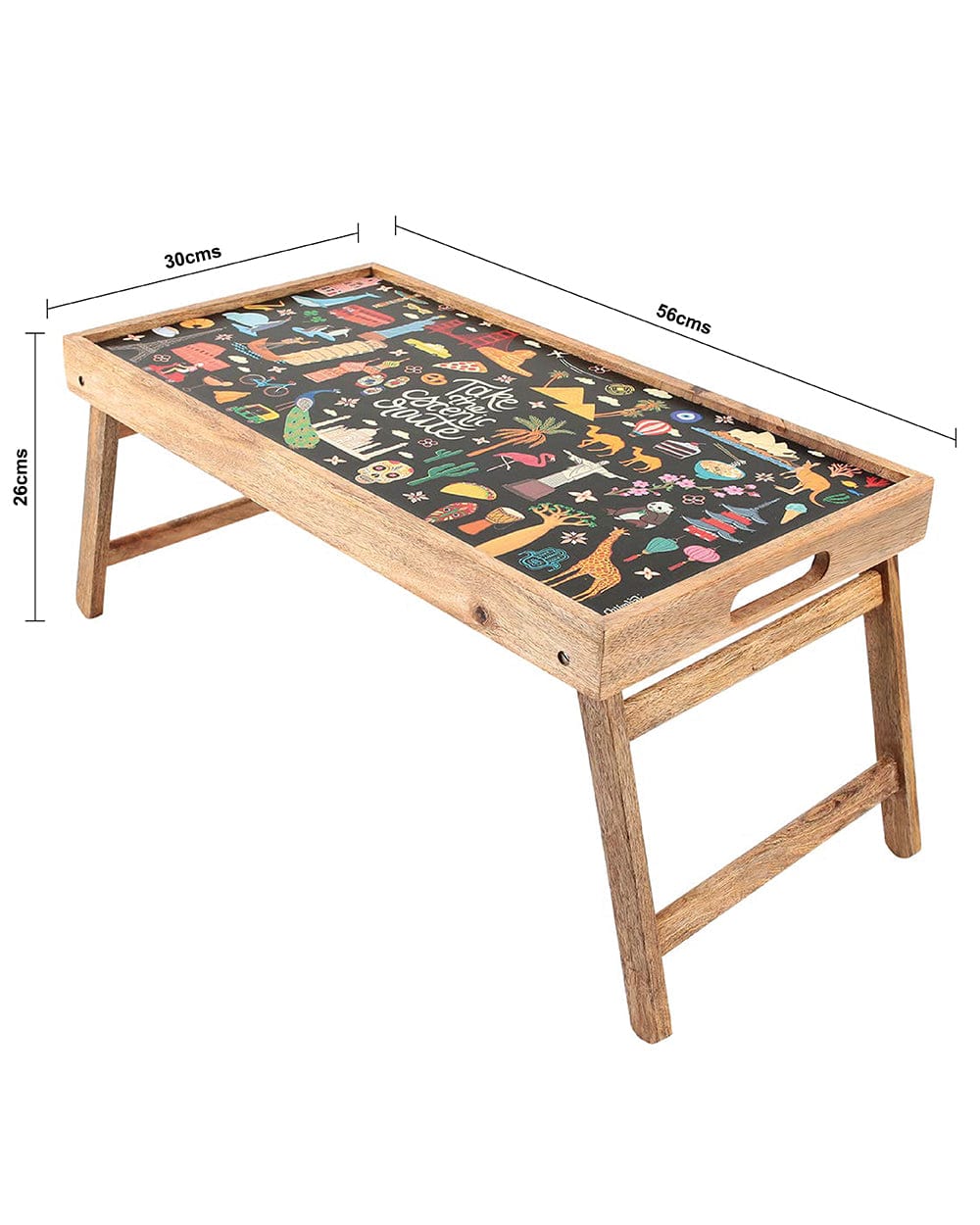 Take the Scenic Route Black Foldable Breakfast Tray