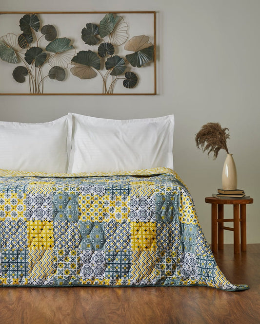 Egypt Patchwork Yellow Comforter- Double Bed