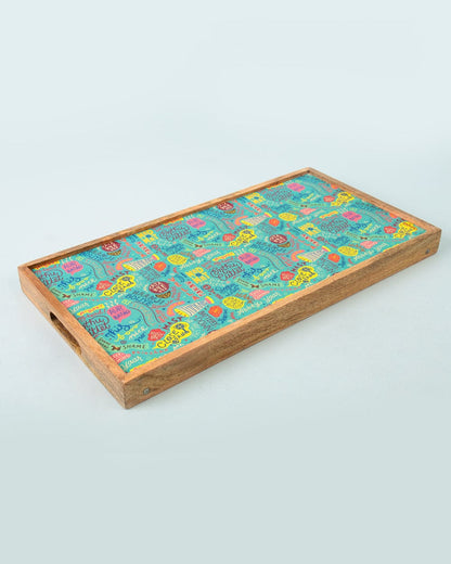 Things Indian Say Foldable Breakfast Tray- Teal