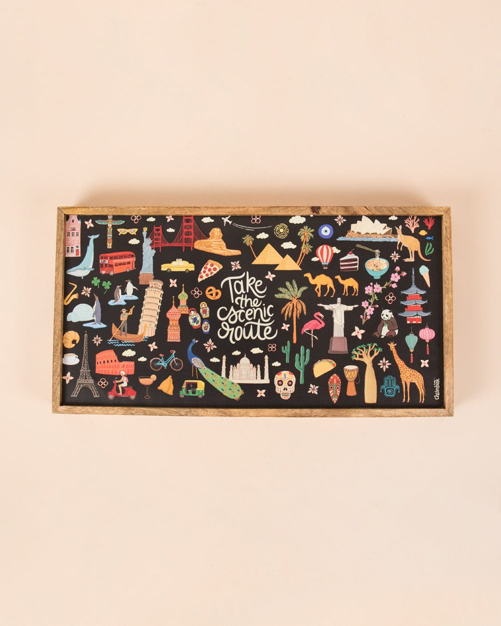Take the Scenic Route Black Foldable Breakfast Tray