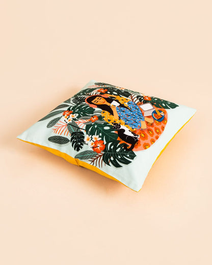 Live Slow Printed Cushion Cover