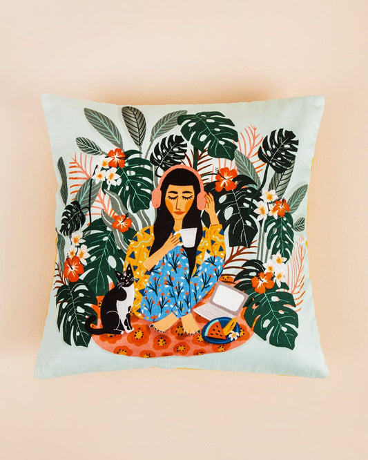Live Slow Printed Cushion Cover
