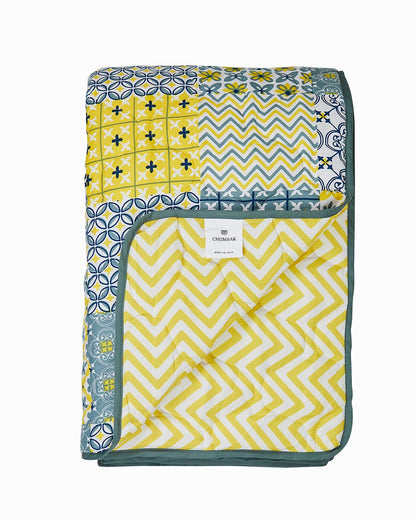 Egypt Patchwork Yellow Comforter- Single Bed