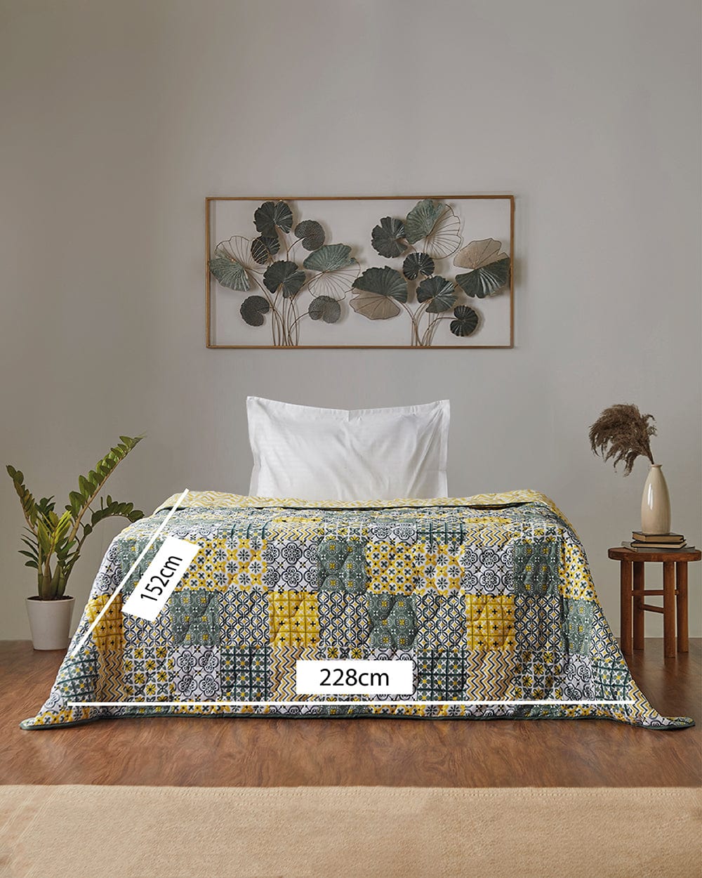 Egypt Patchwork Yellow Comforter- Single Bed