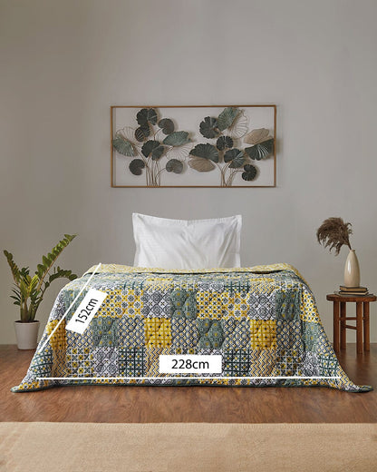 Egypt Patchwork Yellow Comforter- Single Bed