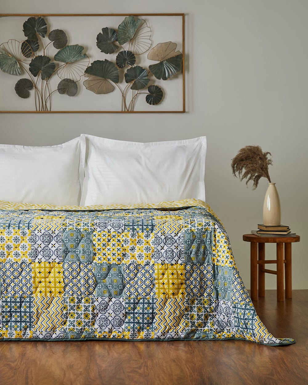 Egypt Patchwork Yellow Comforter- Double Bed