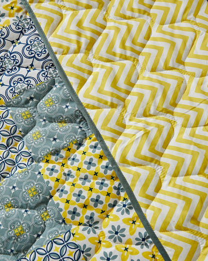 Egypt Patchwork Yellow Comforter- Double Bed