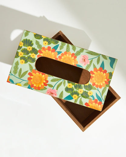 Marigold Tissue Box | Wood
